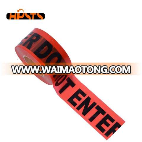 Printed waterproof orange security caution warning tape