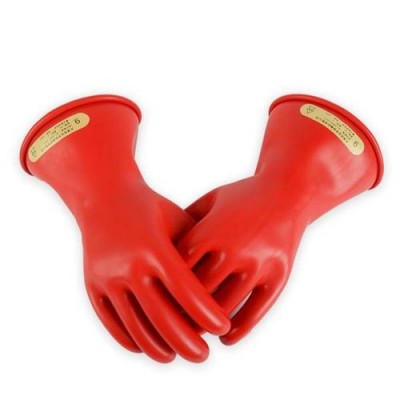 25kv Natural Rubber Orange Color Dielectric Safety Gloves